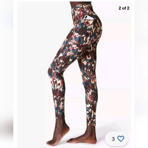 NWOT Sweaty Betty XS Super Sculpt Yoga 7/8 Leggings Blue Abstract